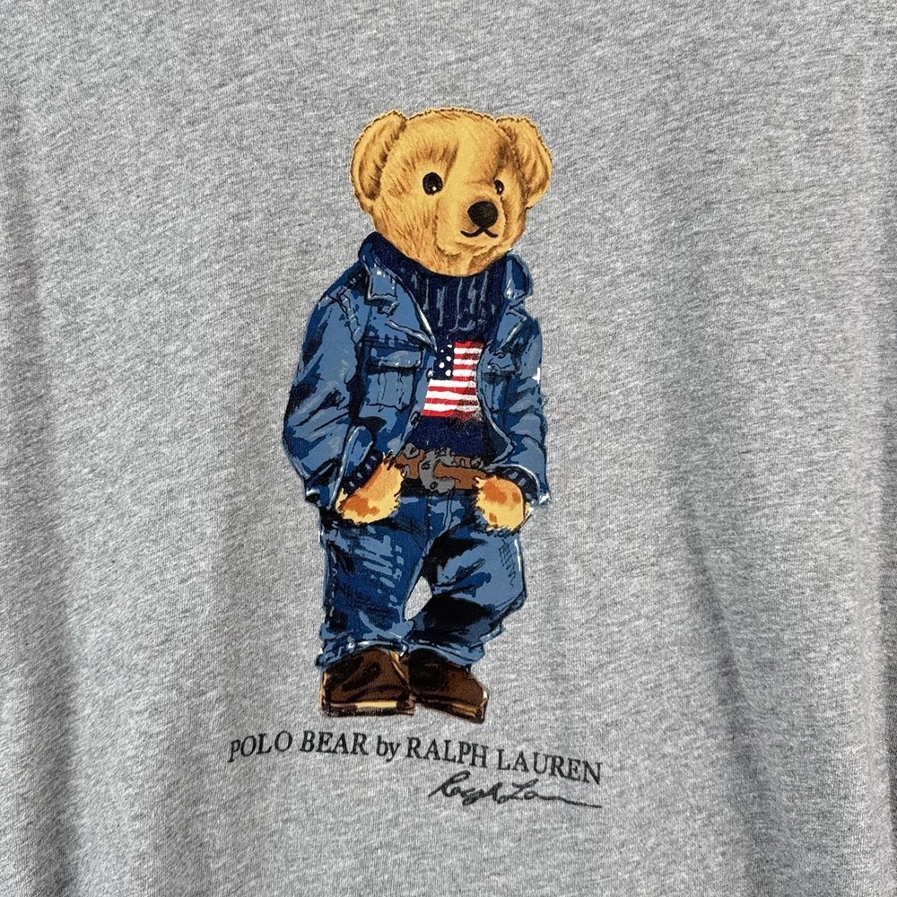 Polo Ralph Lauren Denim Polo Bear Mens 4XB T-Shirt Gray Tee - Picture 3 of 6
